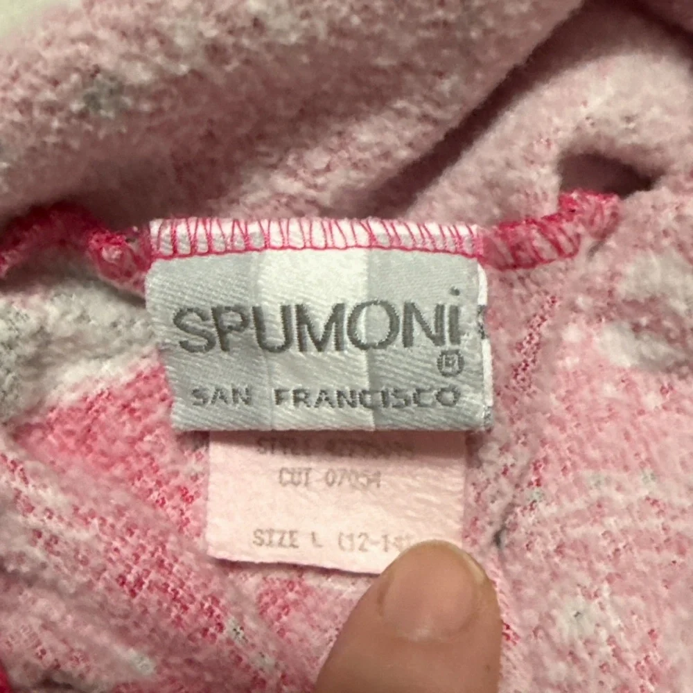 Vtg Spumoni Pink Hoodie Set Dancing Cows Graphic‎ Bandana print Stirrup Pants 14
